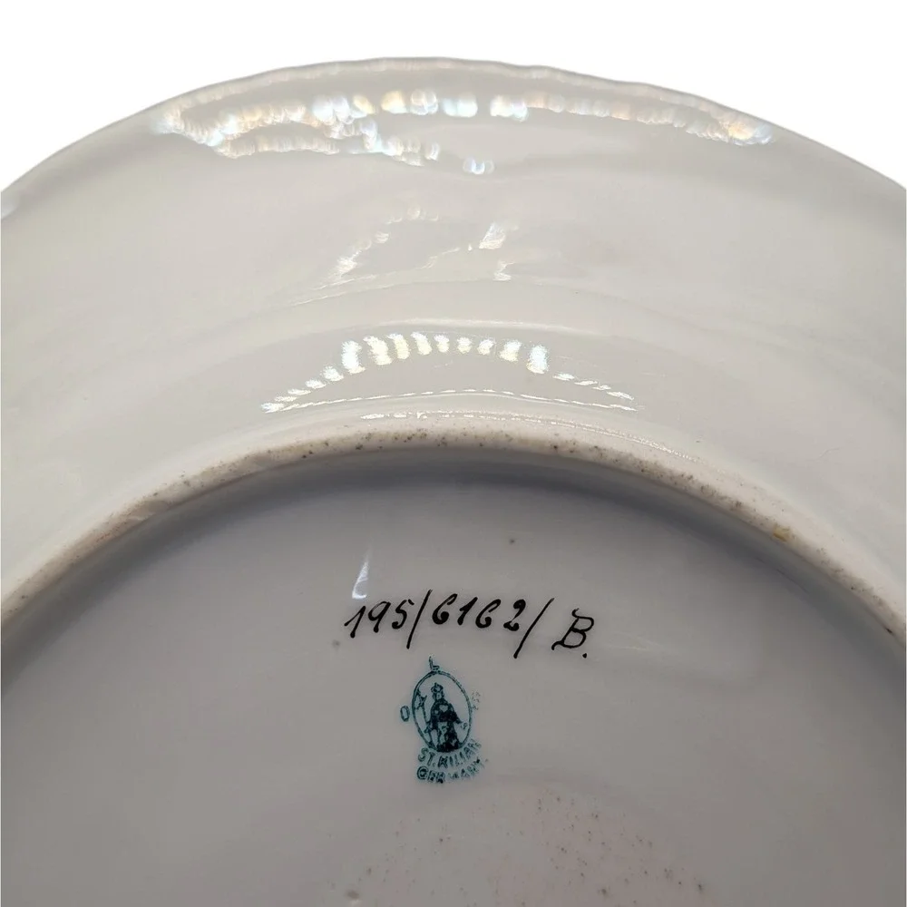Antique OLS St Kilian Serving Bowl Floral Oscar Schlegelmilch Hand Painted SEE